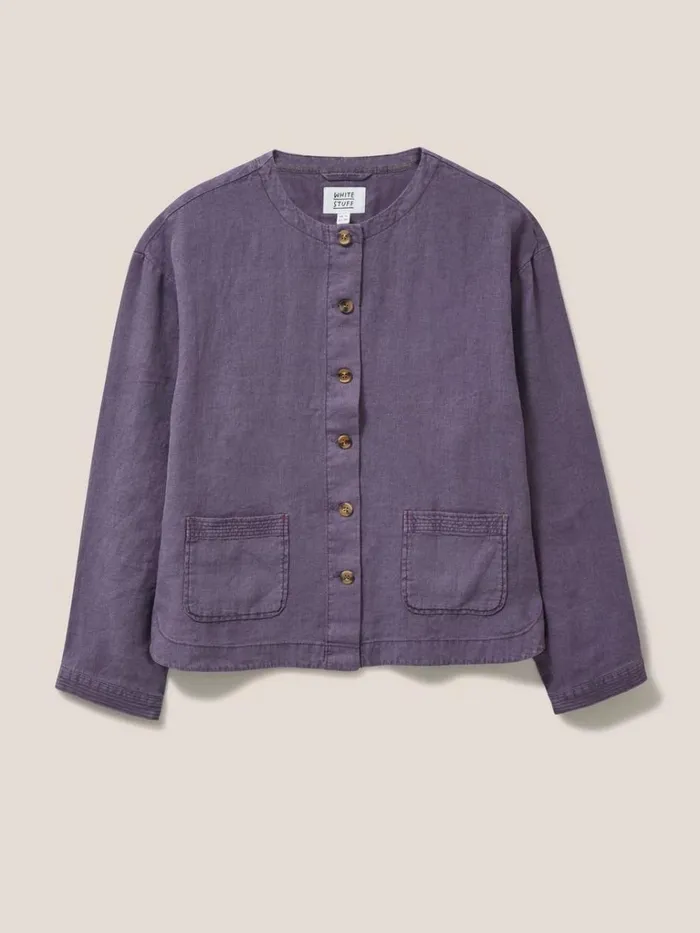 Women COATS and JACKETS White Stuff Tabby Linen Jacket Dusty Purple Women COATS and JACKETS White Stuff Tabby Linen Jacket Dusty Purple