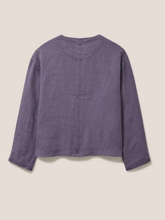 Women COATS and JACKETS White Stuff Tabby Linen Jacket Dusty Purple Women COATS and JACKETS White Stuff Tabby Linen Jacket Dusty Purple