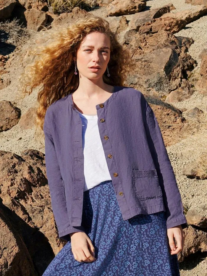 Women COATS and JACKETS White Stuff Tabby Linen Jacket Dusty Purple Women COATS and JACKETS White Stuff Tabby Linen Jacket Dusty Purple
