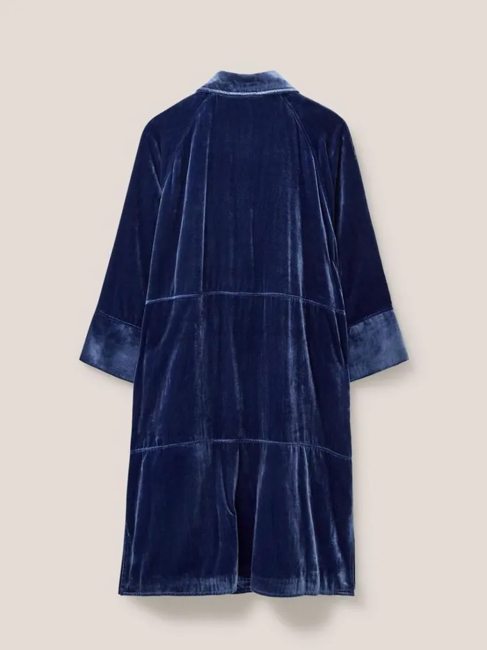 Women COATS and JACKETS White Stuff Velvet Duster Smart Coat Deep Blue Women COATS and JACKETS White Stuff Velvet Duster Smart Coat Deep Blue