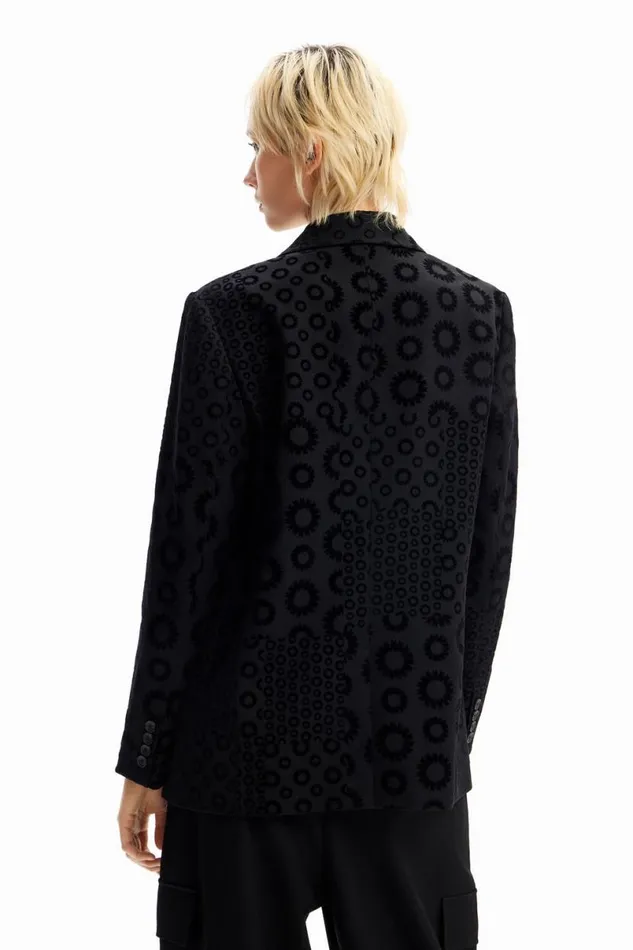 Women Coats And Jackets Desigual Geometric Flocked Blazer