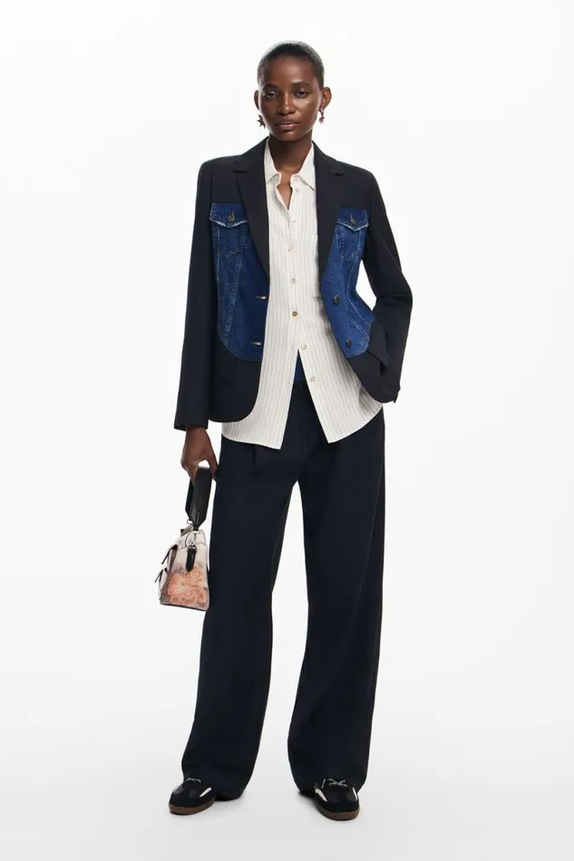 Women Coats And Jackets Desigual Hybrid Trucker Blazer
