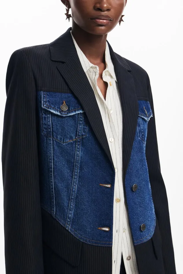 Women Coats And Jackets Desigual Hybrid Trucker Blazer