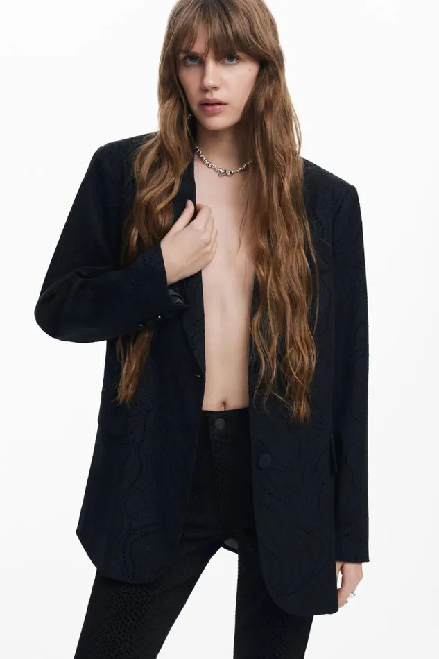 Women Coats And Jackets Desigual Lasercut Blazer