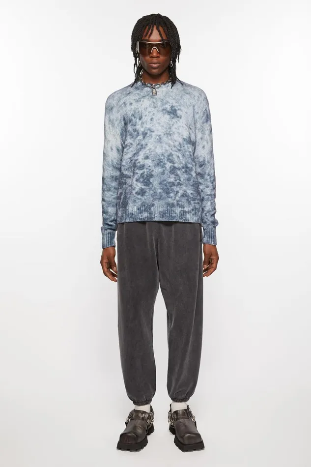 Women Cotton Sweatpants Faded Black Acne Studios Trousers
