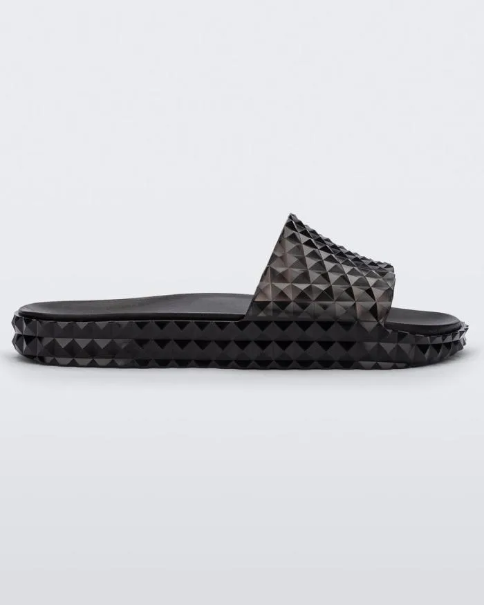 Women Court Slide Transparent Black Melissa Slides