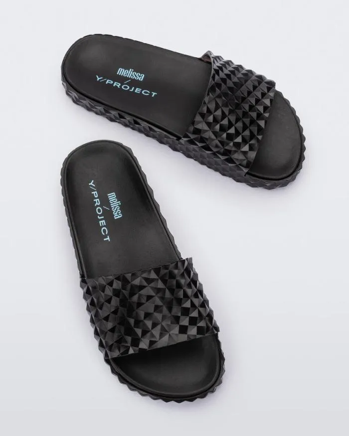 Women Court Slide Transparent Black Melissa Slides
