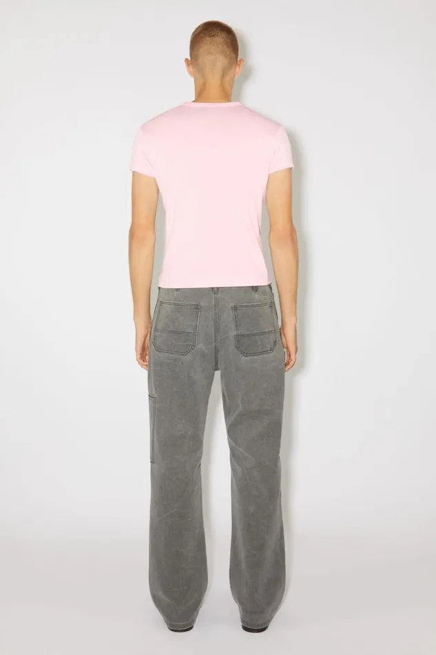 Women Crew Neck Tshirt 8211 Fitted Fit Light Pink Acne Studios Tshirts