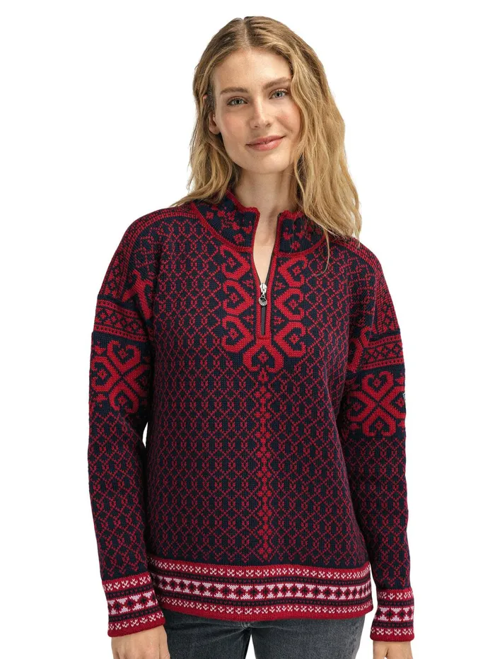 Women Dale Of Norway Halfzip Leknes Sweater