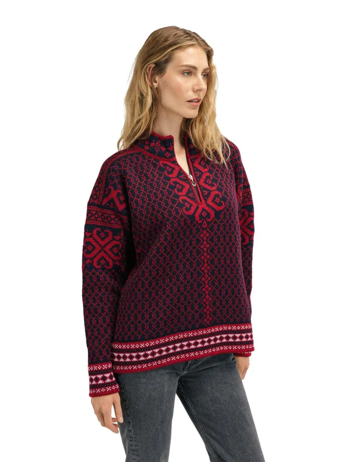 Women Dale Of Norway Halfzip Leknes Sweater