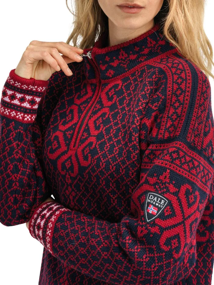 Women Dale Of Norway Halfzip Leknes Sweater