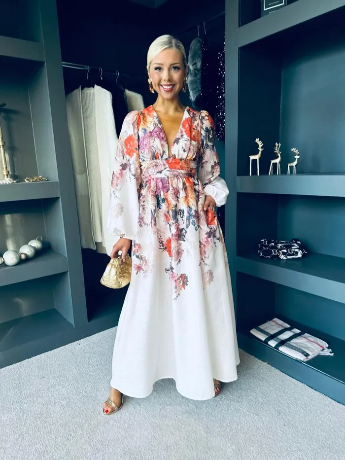 Women Day Dress Canella Lane Eden Floral Occasion Dress Cream