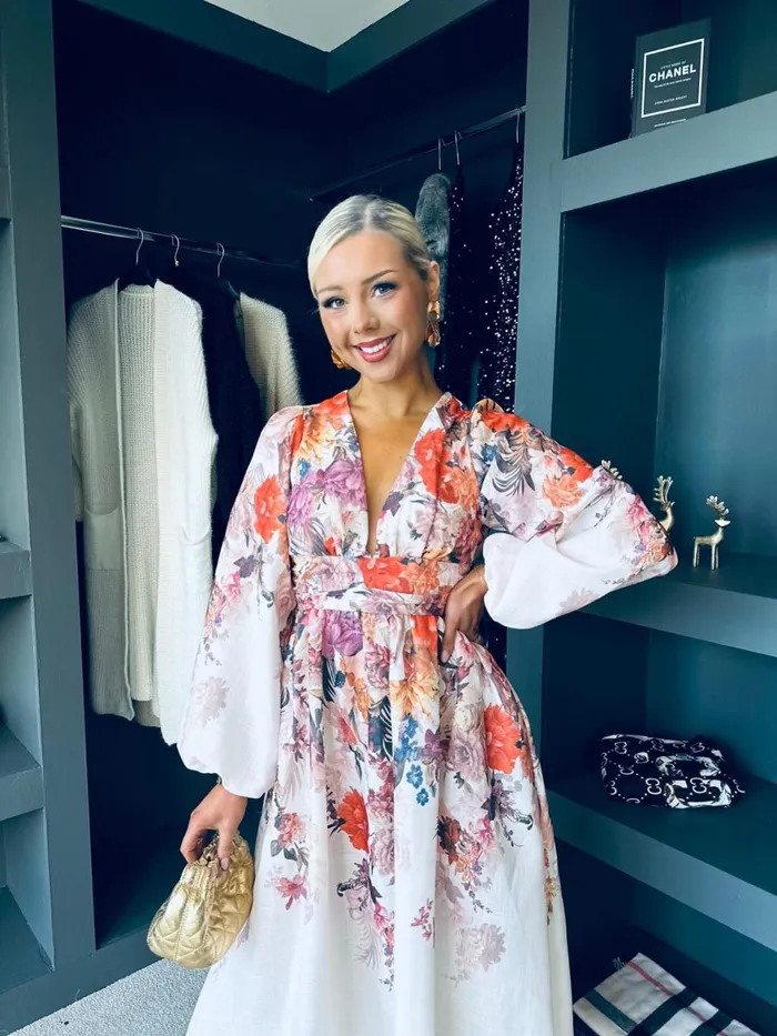 Women Day Dress Canella Lane Eden Floral Occasion Dress Cream