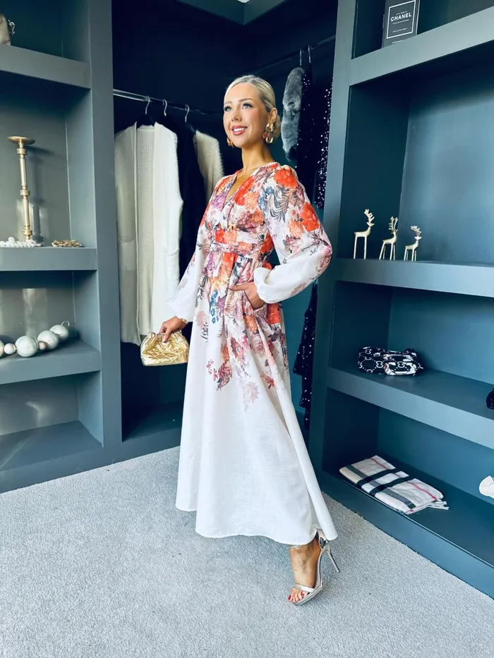 Women Day Dress Canella Lane Eden Floral Occasion Dress Cream