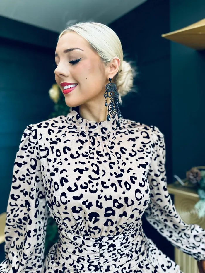 Women Day Dress Canella Lane Paula Banded Mini Dress Leopard