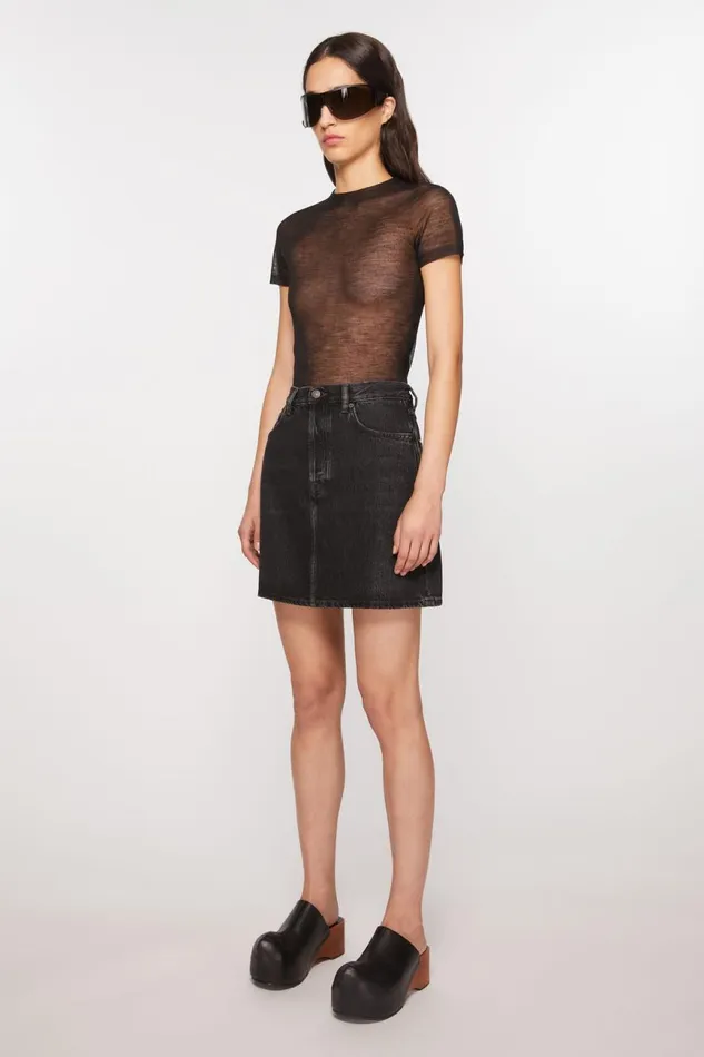 Women Denim Skirt Black Acne Studios Skirts