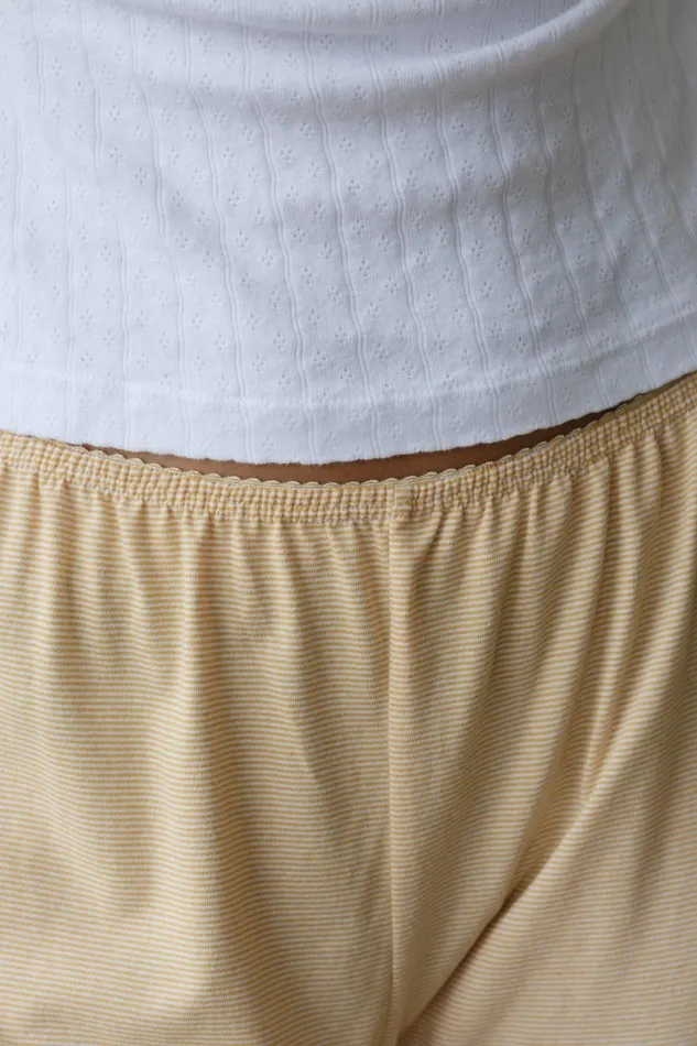 Women DONNI Bottoms The Jersey Crop Striped Pant