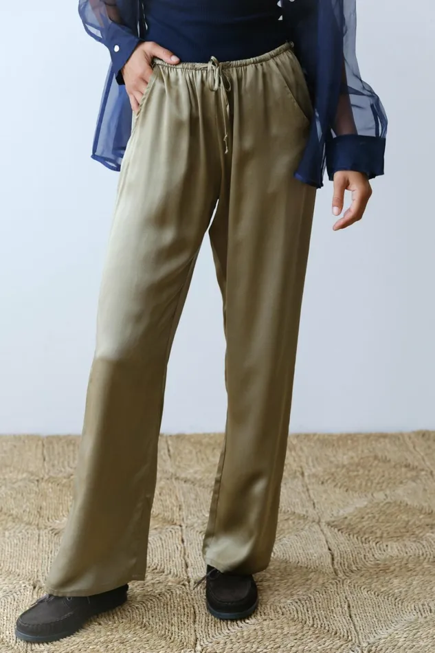 Women DONNI Bottoms The Silk Drawstring Pant