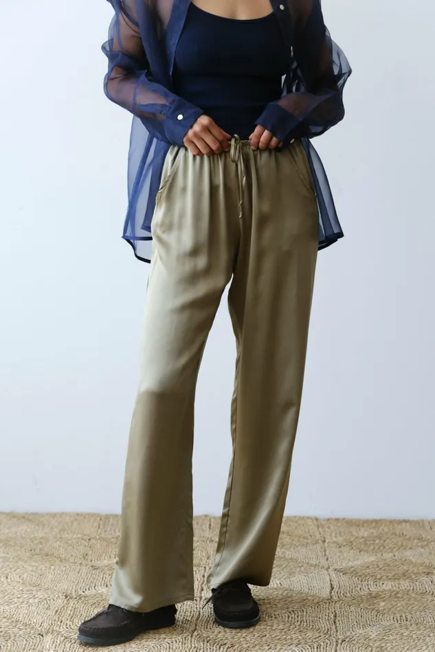 Women DONNI Bottoms The Silk Drawstring Pant