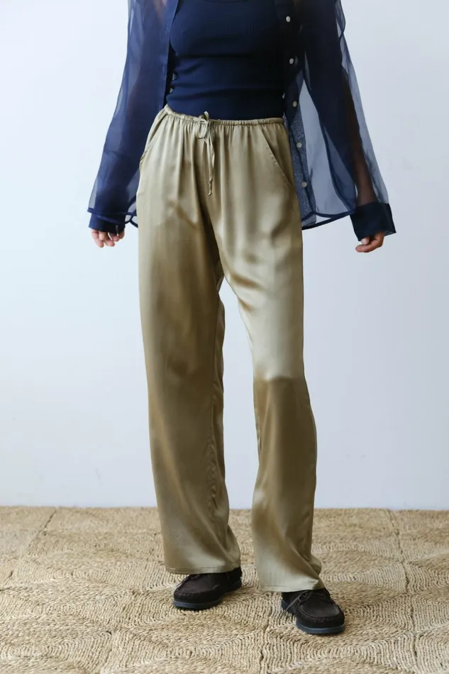 Women DONNI Bottoms The Silk Drawstring Pant