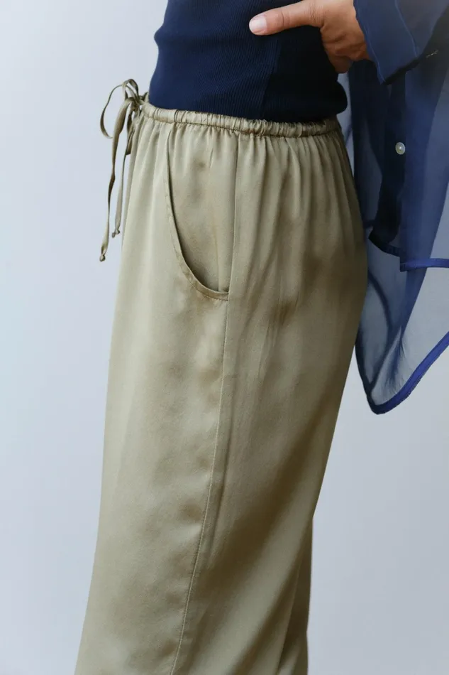 Women DONNI Bottoms The Silk Drawstring Pant