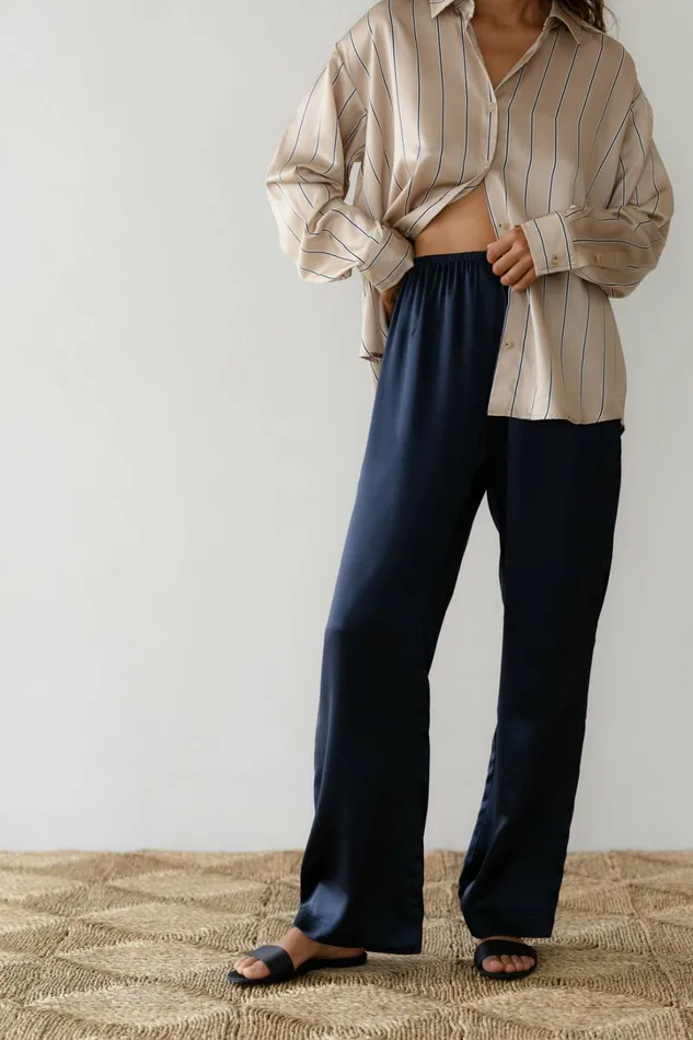 Women DONNI Bottoms The Silk Simple Pant
