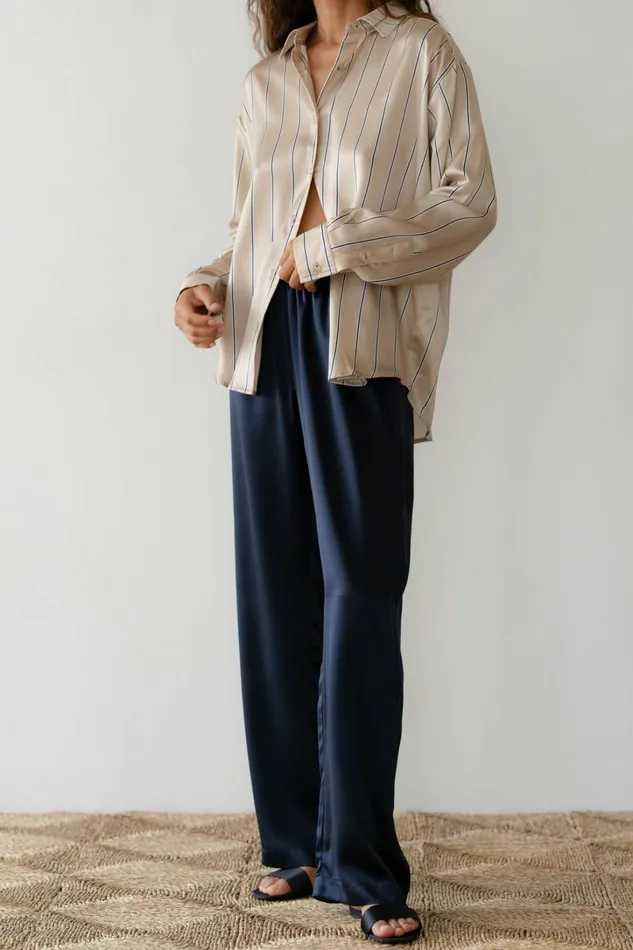 Women DONNI Bottoms The Silk Simple Pant