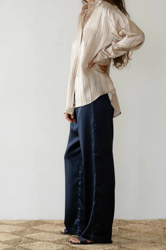 Women DONNI Bottoms The Silk Simple Pant