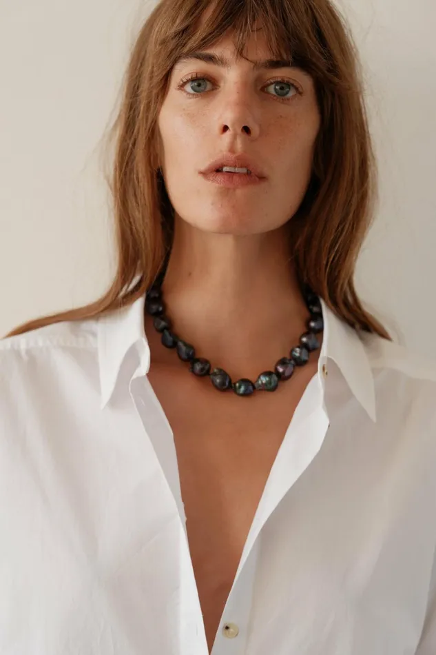 Women DONNI Jewelry The June Black Pearl Choker