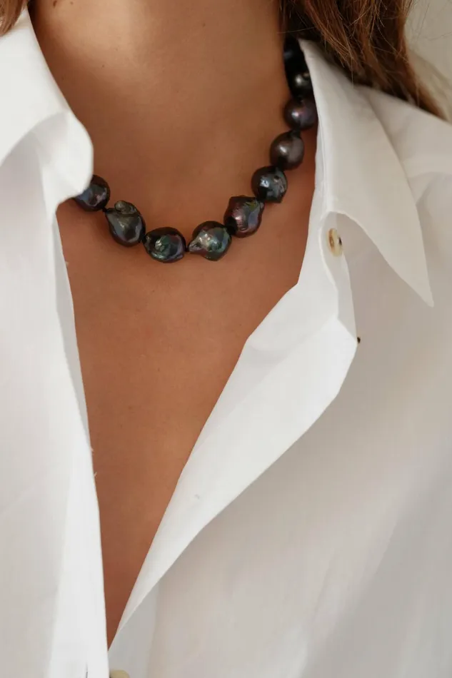 Women DONNI Jewelry The June Black Pearl Choker