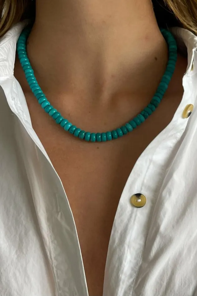 Women DONNI Jewelry Turquoise Rondelle Necklace