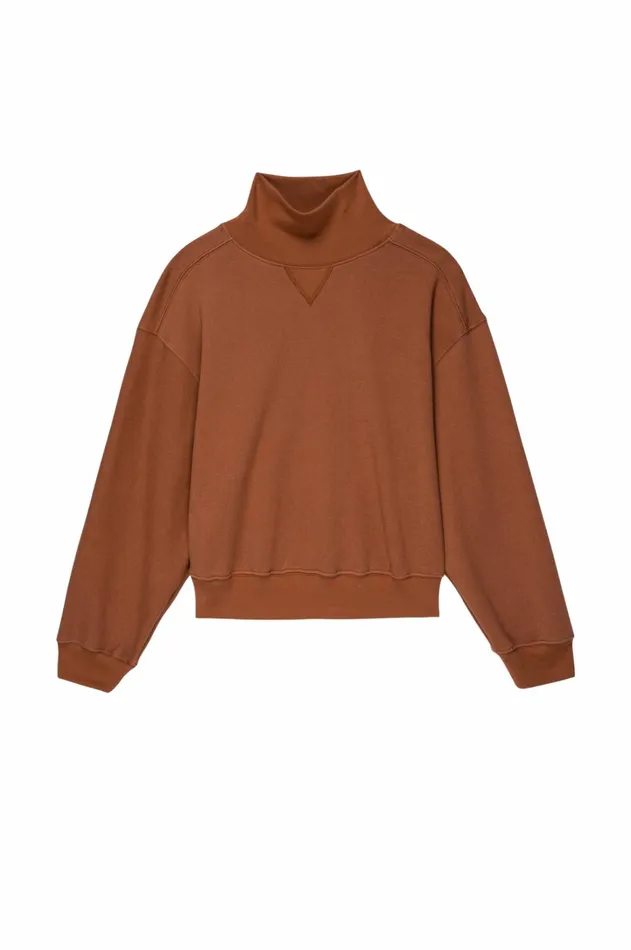 Women DONNI Tops The Eco Fleece Funnel Neck
