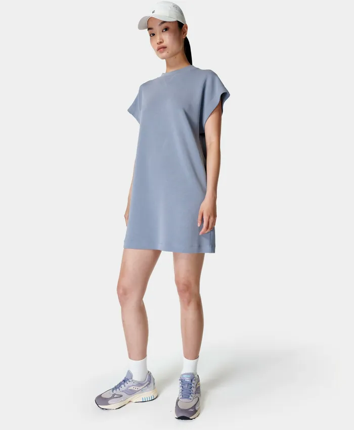Women Dresses and Jumpsuits Sweaty Betty Sand Wash Cloudweight TShirt Dress Cove Blue