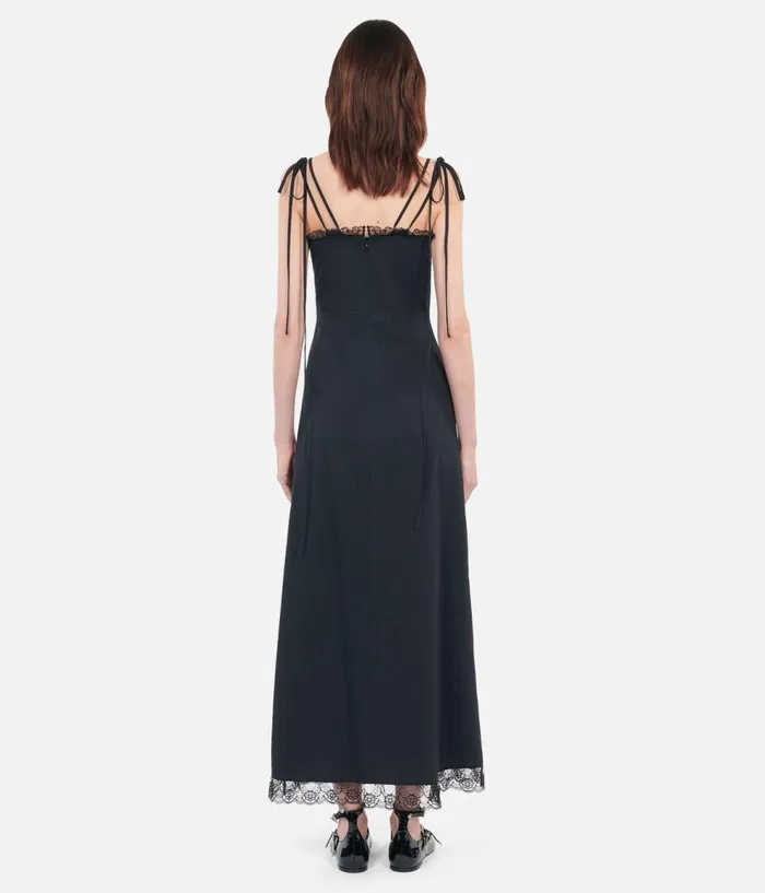 Women Dresses and Jumpsuits THE KOOPLES Long Black Dress With Lace Women Dresses and Jumpsuits THE KOOPLES Long Black Dress With Lace