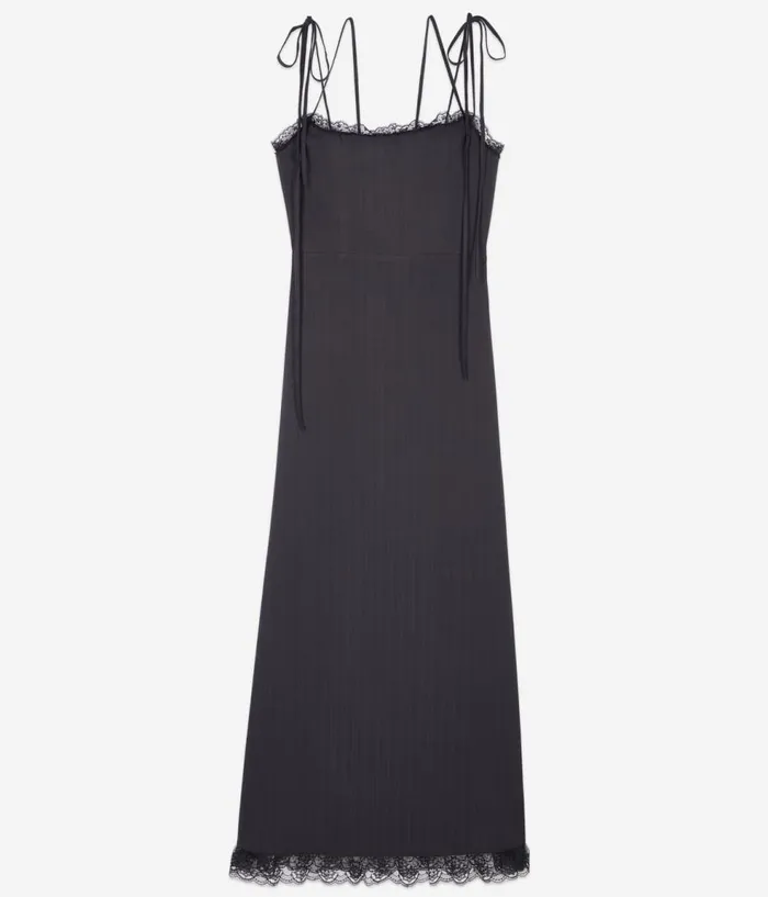 Women Dresses and Jumpsuits THE KOOPLES Long Black Dress With Lace Women Dresses and Jumpsuits THE KOOPLES Long Black Dress With Lace