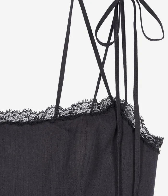 Women Dresses and Jumpsuits THE KOOPLES Long Black Dress With Lace Women Dresses and Jumpsuits THE KOOPLES Long Black Dress With Lace