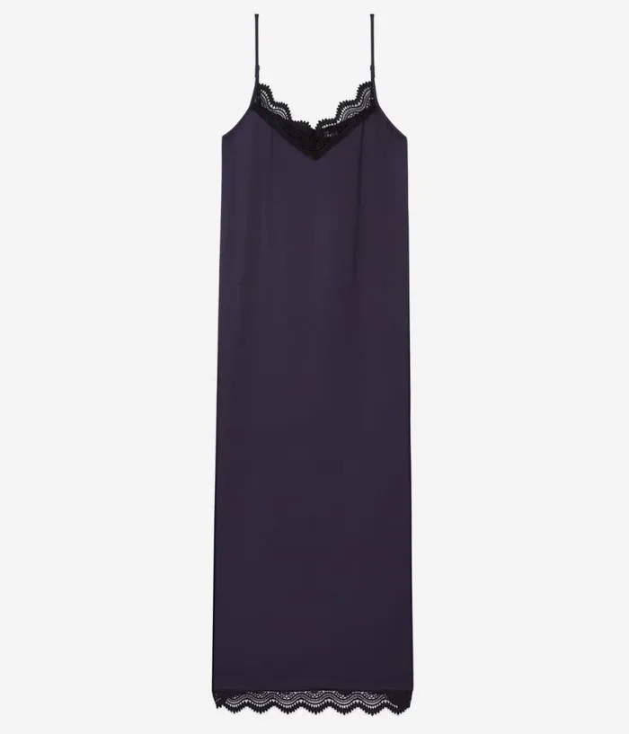 Women Dresses and Jumpsuits THE KOOPLES Long Navy Blue Slip Dress