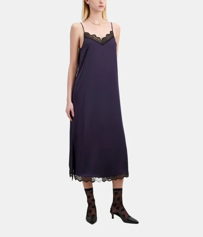 Women Dresses and Jumpsuits THE KOOPLES Long Navy Blue Slip Dress Women Dresses and Jumpsuits THE KOOPLES Long Navy Blue Slip Dress