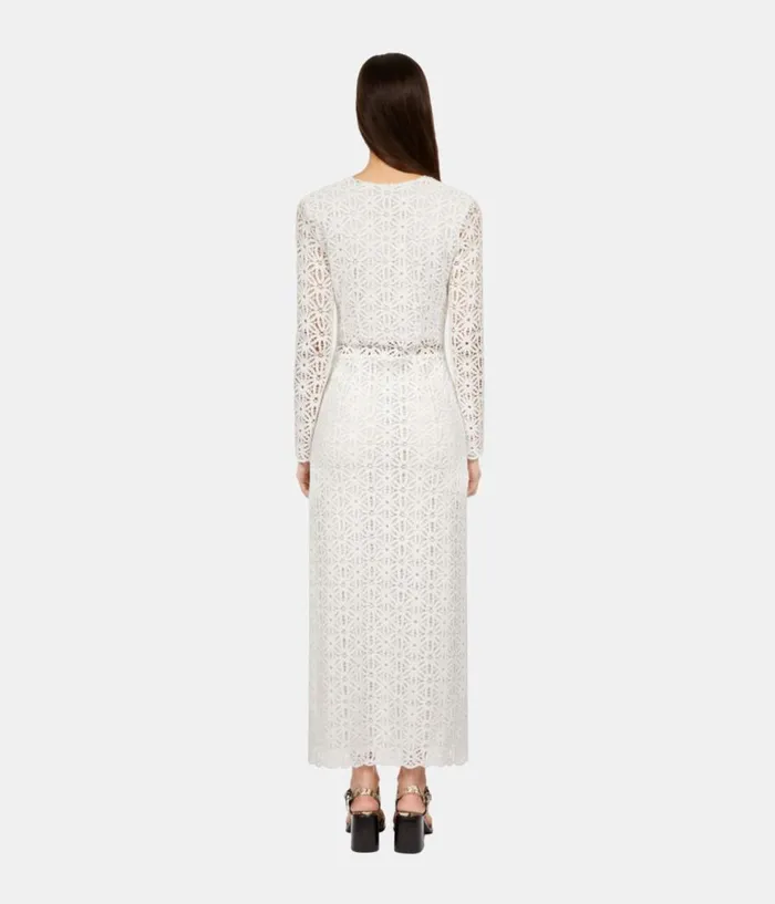 Women Dresses and Jumpsuits THE KOOPLES Long White Guipure Dress Women Dresses and Jumpsuits THE KOOPLES Long White Guipure Dress