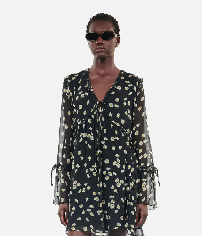 Women Dresses and Jumpsuits THE KOOPLES Printed Silk Short Dress Women Dresses and Jumpsuits THE KOOPLES Printed Silk Short Dress