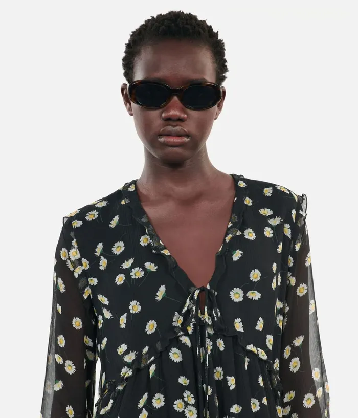 Women Dresses and Jumpsuits THE KOOPLES Printed Silk Short Dress Women Dresses and Jumpsuits THE KOOPLES Printed Silk Short Dress