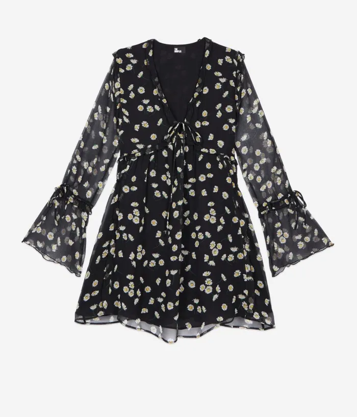 Women Dresses and Jumpsuits THE KOOPLES Printed Silk Short Dress Women Dresses and Jumpsuits THE KOOPLES Printed Silk Short Dress
