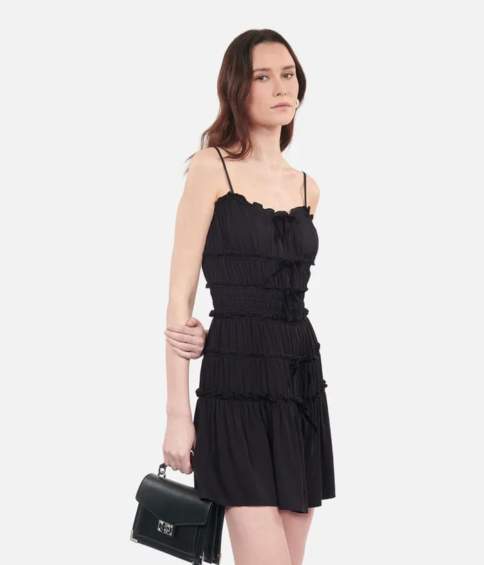 Women Dresses and Jumpsuits THE KOOPLES Short Black Dress With Bows