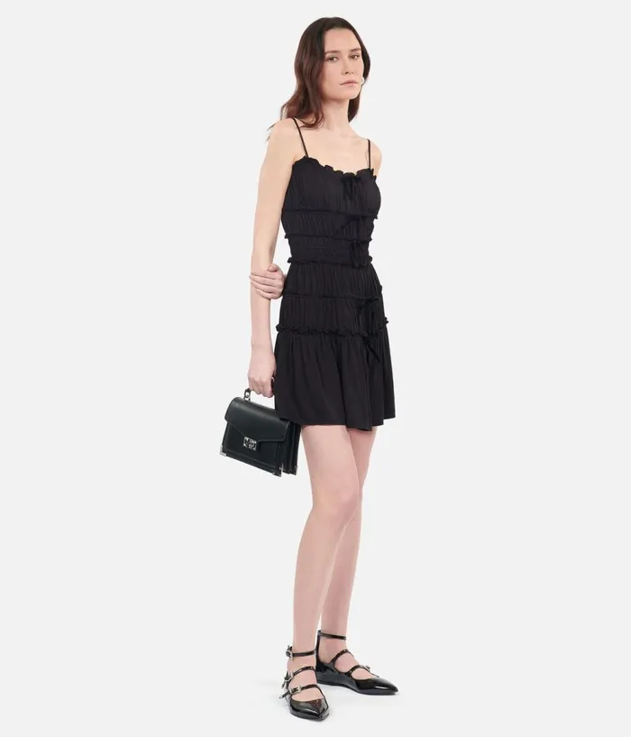 Women Dresses and Jumpsuits THE KOOPLES Short Black Dress With Bows Women Dresses and Jumpsuits THE KOOPLES Short Black Dress With Bows