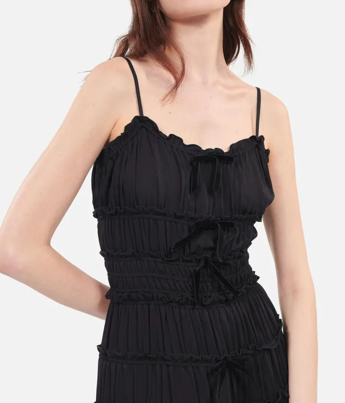 Women Dresses and Jumpsuits THE KOOPLES Short Black Dress With Bows Women Dresses and Jumpsuits THE KOOPLES Short Black Dress With Bows