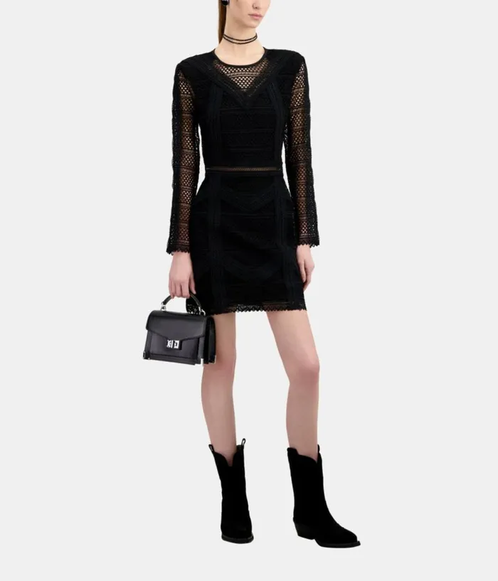 Women Dresses and Jumpsuits THE KOOPLES Short Black Guipure Dress Women Dresses and Jumpsuits THE KOOPLES Short Black Guipure Dress