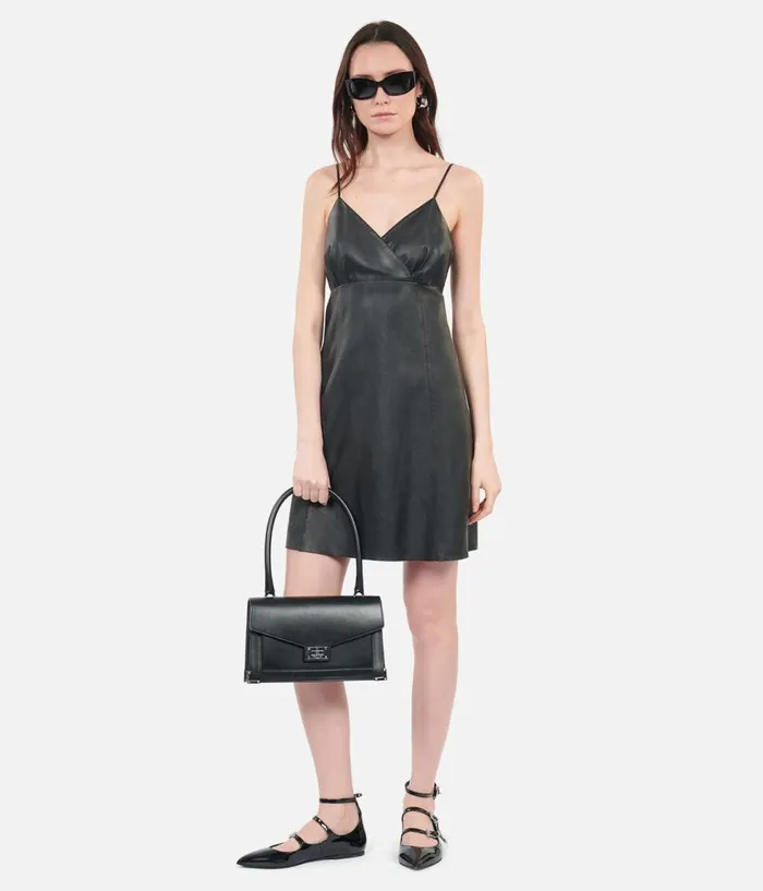 Women Dresses and Jumpsuits THE KOOPLES Short Black Leather Dress