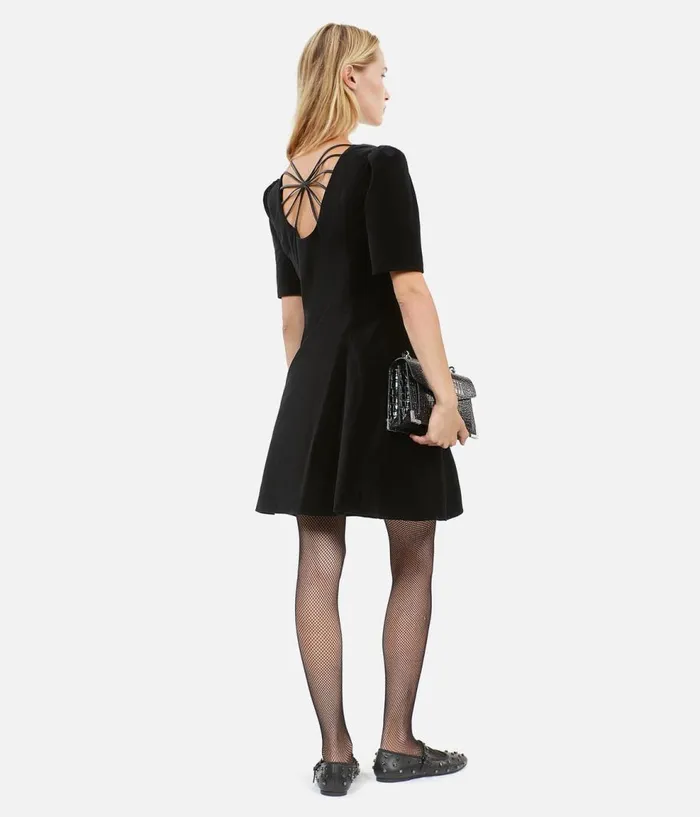 Women Dresses and Jumpsuits THE KOOPLES Short Black Velvet Dress