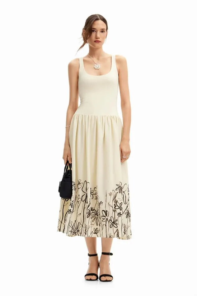 Women Dresses And Jumpsuits Desigual Floral Flared Midi Dress