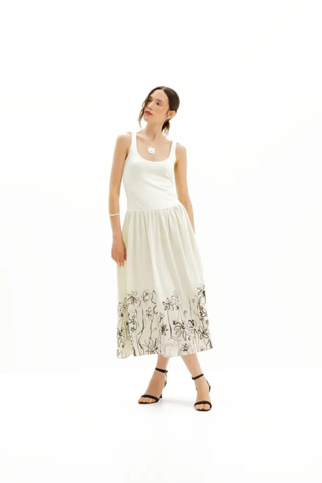 Women Dresses And Jumpsuits Desigual Floral Flared Midi Dress